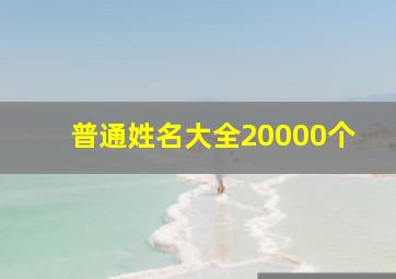 普通姓名大全20000个,简单的名字2000个