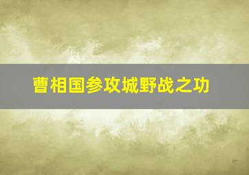 曹相国参攻城野战之功,以与淮阴侯俱之