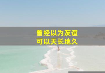 曾经以为友谊可以天长地久,曾经以为友谊可以天长地久歌词