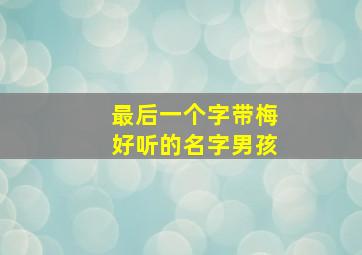 最后一个字带梅好听的名字男孩,尾字是梅的名字