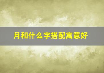 月和什么字搭配寓意好,月字跟什么字起名字好