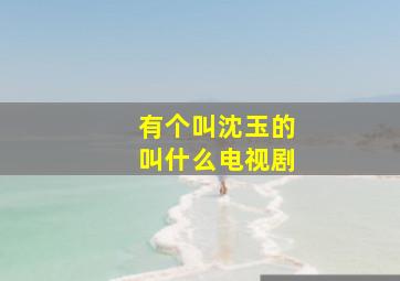 有个叫沈玉的叫什么电视剧