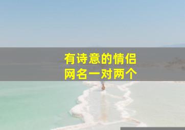 有诗意的情侣网名一对两个,有诗意的情侣网名一对两个名字