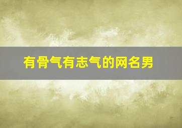 有骨气有志气的网名男,带有骨气的网名