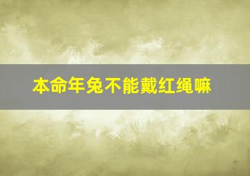 本命年兔不能戴红绳嘛