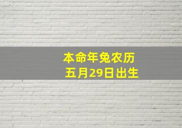 本命年兔农历五月29日出生,本命年兔农历五月29日出生好吗