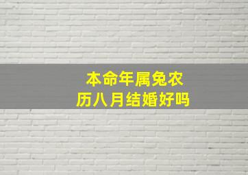 本命年属兔农历八月结婚好吗,本命年属兔农历八月结婚好吗女