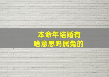 本命年结婚有啥意思吗属兔的,属兔本命年结婚有什么说法