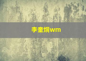 李奎烔wm