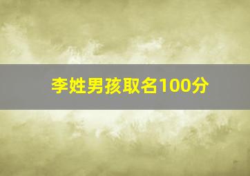 李姓男孩取名100分,李姓取名字男孩子