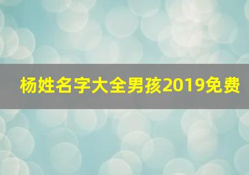 杨姓名字大全男孩2019免费,杨姓名字大全男孩2019免费测名