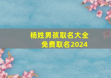 杨姓男孩取名大全免费取名2024,杨姓男孩取名洋气好听免费