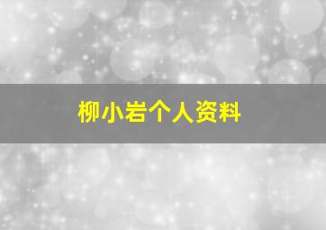 柳小岩个人资料,柳小明个人资料