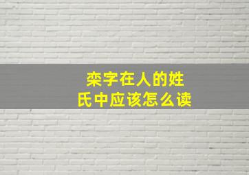 栾字在人的姓氏中应该怎么读