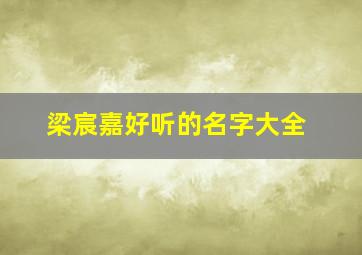 梁宸嘉好听的名字大全,梁什么宸名字