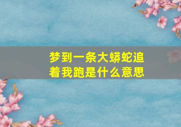 梦到一条大蟒蛇追着我跑是什么意思,梦见一条大蟒蛇追我