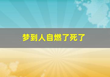 梦到人自燃了死了