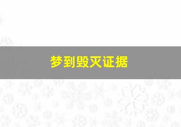 梦到毁灭证据,梦见销毁证据可能失败