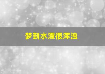 梦到水潭很浑浊,梦见深潭水很清