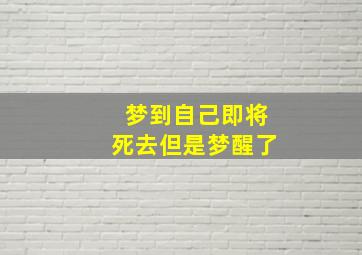 梦到自己即将死去但是梦醒了,梦见即将自己死去