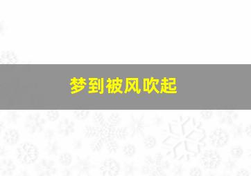 梦到被风吹起,梦到被风吹起来又摔下去