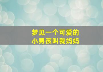 梦见一个可爱的小男孩叫我妈妈,梦到一个小男孩叫我妈妈