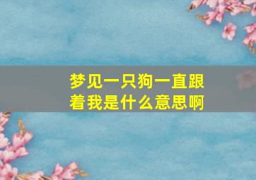 梦见一只狗一直跟着我是什么意思啊,做梦梦见一只狗一直跟着我