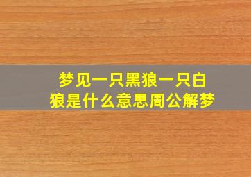 梦见一只黑狼一只白狼是什么意思周公解梦