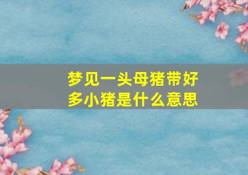 梦见一头母猪带好多小猪是什么意思