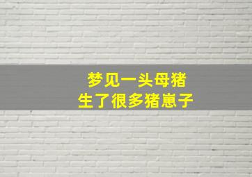 梦见一头母猪生了很多猪崽子,梦见一只母猪生了一群小猪