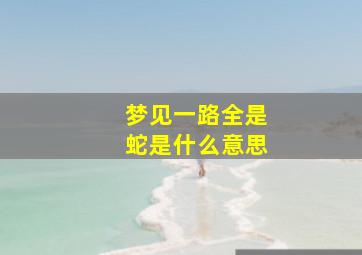 梦见一路全是蛇是什么意思,梦见一路的蛇怎么回事