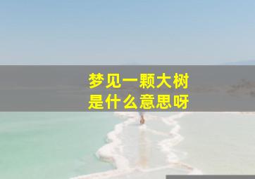 梦见一颗大树是什么意思呀,梦见一棵大树好不好