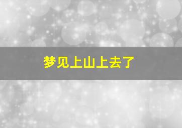 梦见上山上去了,梦见上山上去了什么意思