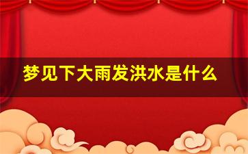 梦见下大雨发洪水是什么,梦见下大雨发洪水是什么预兆 男性