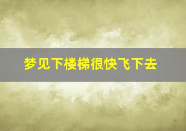 梦见下楼梯很快飞下去,梦见下楼梯很快飞下去了