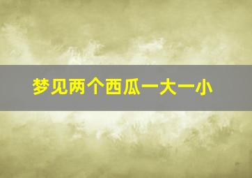 梦见两个西瓜一大一小,梦见两个大西瓜有何寓意