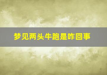 梦见两头牛跑是咋回事