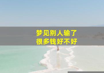 梦见别人输了很多钱好不好,做梦梦见别人输了好多钱