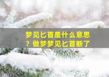 梦见匕首是什么意思？做梦梦见匕首断了