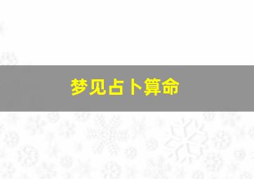 梦见占卜算命,梦见占卜算命的人