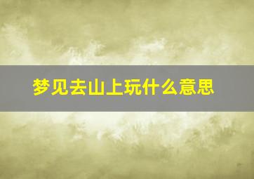 梦见去山上玩什么意思