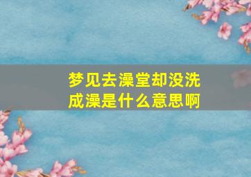 梦见去澡堂却没洗成澡是什么意思啊,梦见去澡堂但没洗