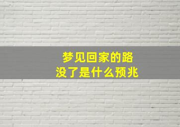 梦见回家的路没了是什么预兆