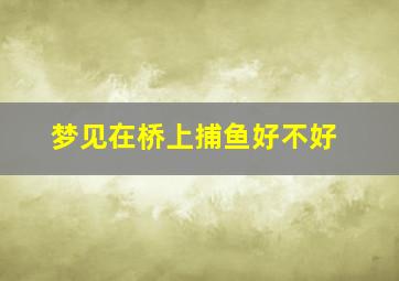 梦见在桥上捕鱼好不好,梦见在桥下