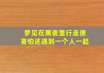 梦见在黑夜里行走很害怕还遇到一个人一起,梦见在黑夜里行走很害怕还遇到一个人一起走了