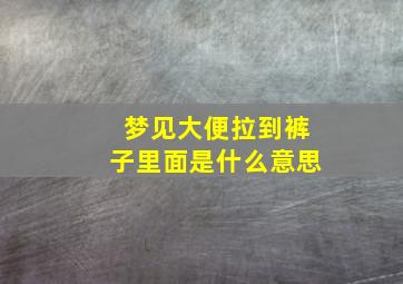 梦见大便拉到裤子里面是什么意思,梦见大便拉在裤子里预示着什么