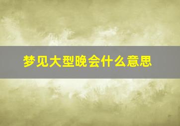 梦见大型晚会什么意思,梦见大型晚会什么意思周公解梦