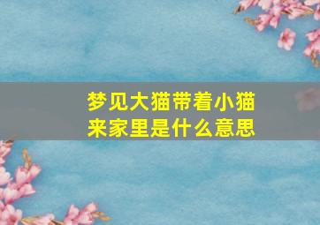 梦见大猫带着小猫来家里是什么意思