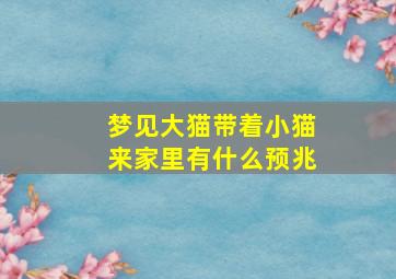 梦见大猫带着小猫来家里有什么预兆,梦见大猫带着一群小猫在家住下了