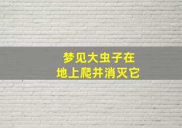 梦见大虫子在地上爬并消灭它,梦见一个大虫子在地上爬